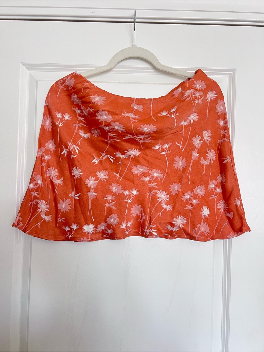 Anthropologie Orange Floral Skirt - Picture 2 of 3